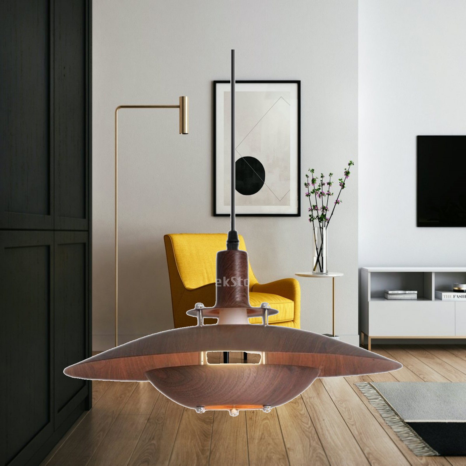 Interior Design Kitchen And Living Room - Подвесной светильник в деревенском стиле, железная